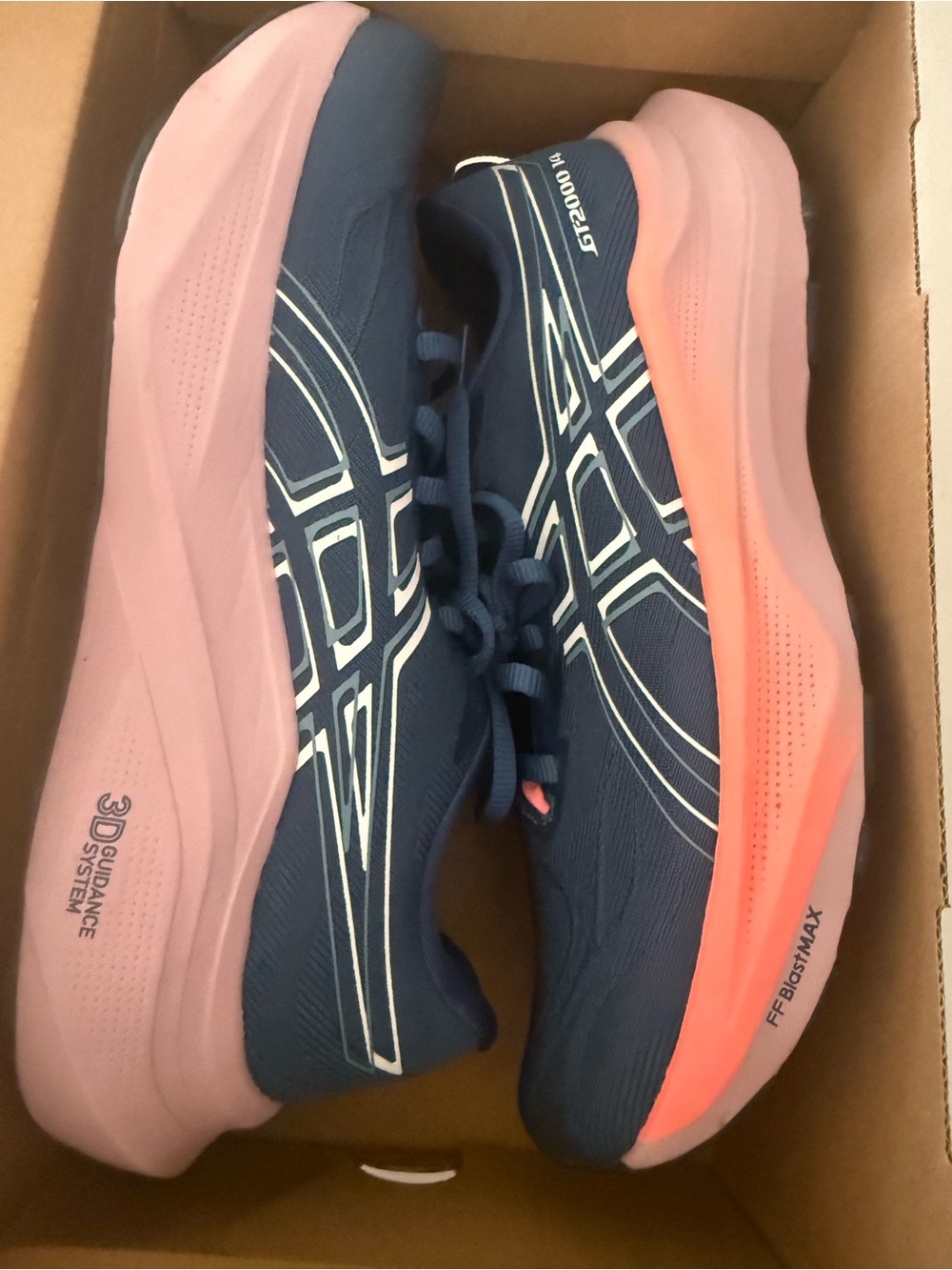 ASICS Women's Navy and Pink Running Shoes - Picture 3 of 8